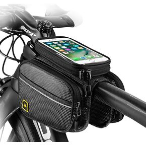 Bike Phone Front Frame Bag Waterproof Bicycle Handlebar Bag with Touch Screen Cell Phone case Holder Cycling storage Pouch for iPhone 11 XS XR Max