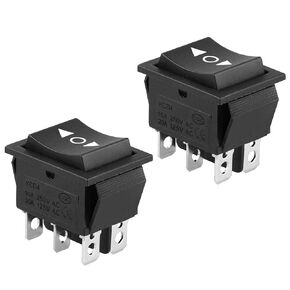 EEEkit 2 Pack 6 PIN DPDT 20 Amp Momentary Rocker Switch, Double Pole Double Throw for Car Motorcycle Boat or Other Home Appliances