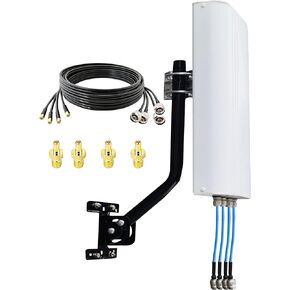 4x4 MIMO External Panel 5G 4G LTE Antennas/Directional Outdoor WiFi Antenna Long Range 698-4000 MHz for WiFi 5G 4G LTE Router &Hotspots(Full Kit)