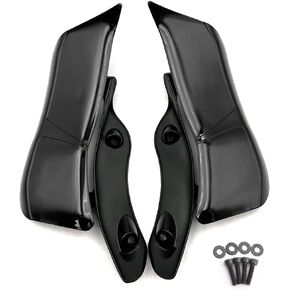 for Harley Touring Road Glide Ultra FLTRX FLTRXS 2015-2022 Motorcycle Adjustable Upper Batwing Fairing Accent Air Deflector Wind Deflector Fairing Side Wing Windshield (Black)