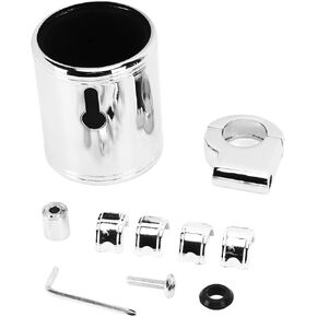 Motorcycle Handlebar Cup Holder Handlebar Water Bottle Holder Chrome Adjustable Universal for ATV 22‑32mm Handle