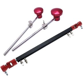 3pcs Drum Set Double Bass Drum Pedal Beater with Driveshaft Rod Connecting Bar Percussion Instrument Accessory Part Aluminum Alloy Hammer