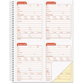 TOPS Service Call Correspondence Forms, 2-Part, Carbonless, 4 Message Sets per Page, 200 Sets per Pack (4100)