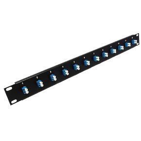 Ultra Spec Cables 12 Port LC Fiber Patch Panel Singlemode (Blue Couplers) (Loaded 1u) 19"