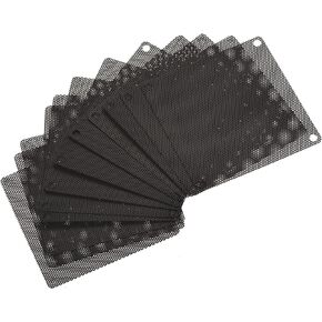 MECCANIXITY 80mm Computer Fan Filter Grills PVC Mesh Dustproof Case Cover for Computers, Black Pack of 12