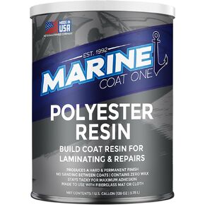 Polyester Resin, Build Coat Resin for Laminating and Repairs, Marine Grade Fiber Glass Resin (1 Gallon)