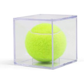 ChalkTalkSPORTS Square Acrylic Display Case | Tennis Ball Holder | Single