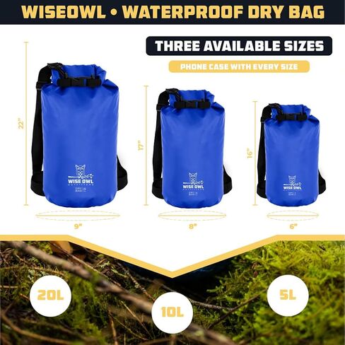 Wise Owl Outfitters Waterproof Dry Bag Backpack - Thick, Durable Water Bag for Kayaking, Camping, Beach and Outdoor Sports in Kuwait