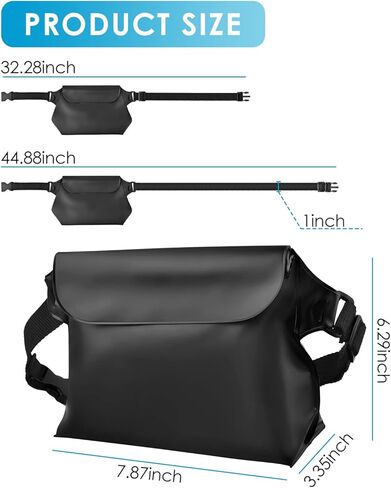 حقيبة هاتف مقاومة للماء من BROTOU، حقيبة كبيرة مقاومة للماء مع حزمة فاني، حقائب جافة لقوارب الكاياك، حقيبة الخصر للشاطئ وركوب القوارب والإبحار والسباحة والرياضات المائية في الهواء الطلق متوافقة مع iPhone 14/13 Pro/11 Pro/XR/XS/X/8 /7 جالاكسي S10 حتى 6.5 ب in Kuwait