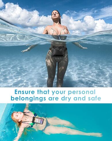 حقيبة هاتف مقاومة للماء من BROTOU، حقيبة كبيرة مقاومة للماء مع حزمة فاني، حقائب جافة لقوارب الكاياك، حقيبة الخصر للشاطئ وركوب القوارب والإبحار والسباحة والرياضات المائية في الهواء الطلق متوافقة مع iPhone 14/13 Pro/11 Pro/XR/XS/X/8 /7 جالاكسي S10 حتى 6.5 ب in Kuwait