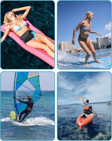 حقيبة هاتف مقاومة للماء من BROTOU، حقيبة كبيرة مقاومة للماء مع حزمة فاني، حقائب جافة لقوارب الكاياك، حقيبة الخصر للشاطئ وركوب القوارب والإبحار والسباحة والرياضات المائية في الهواء الطلق متوافقة مع iPhone 14/13 Pro/11 Pro/XR/XS/X/8 /7 جالاكسي S10 حتى 6.5 ب in Kuwait