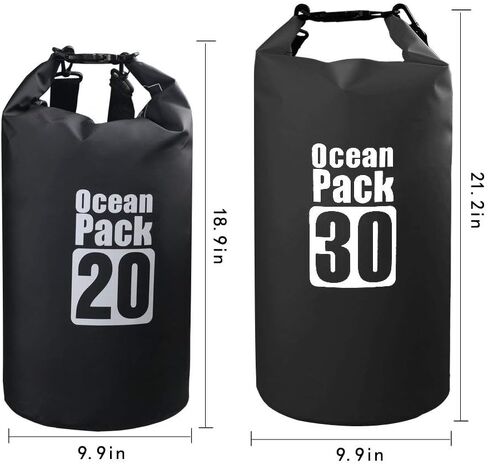 Dry Sack/Waterproof Bag for Boating, Kayaking, Hiking, Snowboarding, Camping, Rafting, Fishing and Backpacking (Black, 30L) in Saudi Arabia
