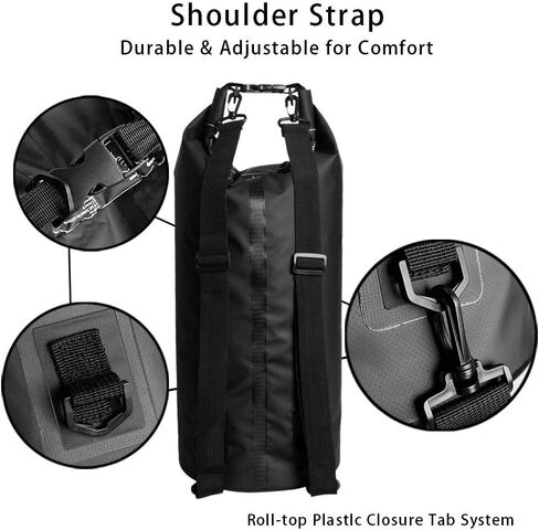 Dry Sack/Waterproof Bag for Boating, Kayaking, Hiking, Snowboarding, Camping, Rafting, Fishing and Backpacking (Black, 30L) in Saudi Arabia