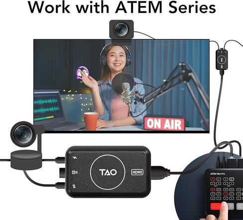 RGBlink UVC to HDMI Adapter 2.0, 4K USB Webcam to HDMI Compatible with Atem Streaming Switcher, USB C Webcams, Add One More HDMI Output (No PC Need) in Kuwait