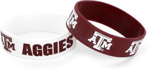 aminco NCAA mens Silicone Rubber Bracelet Set, 2-Pack in Saudi Arabia