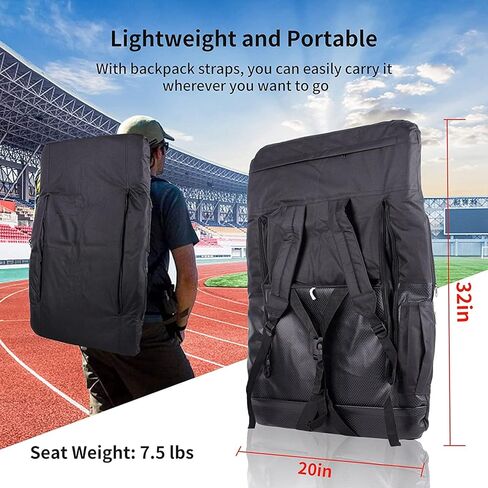 Heated Bleacher Seat DC 7.4V Port,Portable Stadium Chairs for Bleachers with Back Support, 4 Pockets, Adjustable Arms,6 Reclining Positions Thick Cushion Heated Seats- Power Bank Not Included in Kuwait