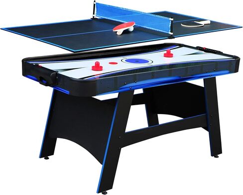 Hathaway Bandit 5-Ft Air Hockey and Table Tennis Multigame Table, Great for Family Game Rooms, Includes Strikers, Pucks, Paddles, Balls and net/Post Set in Saudi Arabia