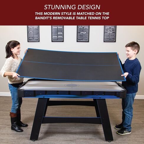 Hathaway Bandit 5-Ft Air Hockey and Table Tennis Multigame Table, Great for Family Game Rooms, Includes Strikers, Pucks, Paddles, Balls and net/Post Set in Saudi Arabia