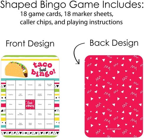 لعبة Big Dot of Happiness Taco 'Bout Fun - بطاقات وأقلام تحديد بينجو - لعبة فييستا بينجو المكسيكية - مجموعة من 18 قطعة in Saudi Arabia