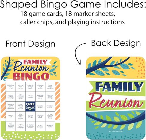 Big Dot of Happiness Colorful Family Reunion - Bingo Cards and Markers - Family Gathering Party Bingo Game - Set of 18 in Saudi Arabia