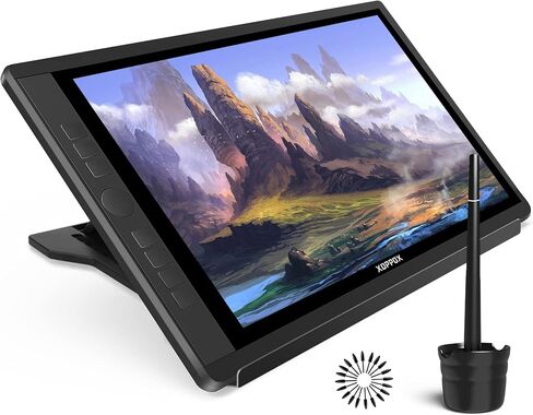 Drawing Tablet with Screen, 15.6'' XOPPOX Graphics Drawing Monitor Pen Display with 1080P Full Laminated Screen,Tilt 8192 Levels Battery-free Stylus,Adjustable Stand,Compatible for Window/Mac in Saudi Arabia