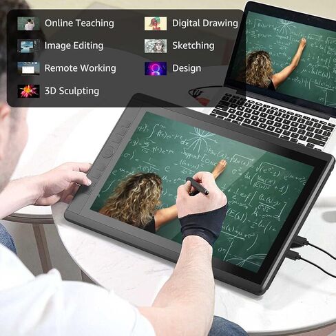 Drawing Tablet with Screen, 15.6'' XOPPOX Graphics Drawing Monitor Pen Display with 1080P Full Laminated Screen,Tilt 8192 Levels Battery-free Stylus,Adjustable Stand,Compatible for Window/Mac in Saudi Arabia