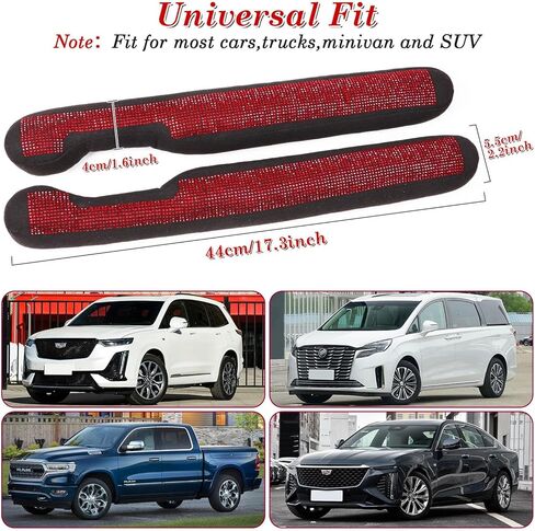 ToBeQueen Bling Car Seat Gap Filler Universal Fit for Car SUV Truck, Set of 2 Handmade Crystal Diamond Rhinestone Seat Gap Blocker Bling Car Accessories for Women(Silver) in Kuwait