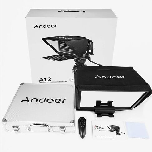 Andoer A12 كاميرا محمولة ملقن للكاميرات DSLR/بدون مرايا تسجيل فيديو بث مباشر مقابلة مرحلة العرض التقديمي مع حقيبة حمل بجهاز التحكم عن بعد in Saudi Arabia
