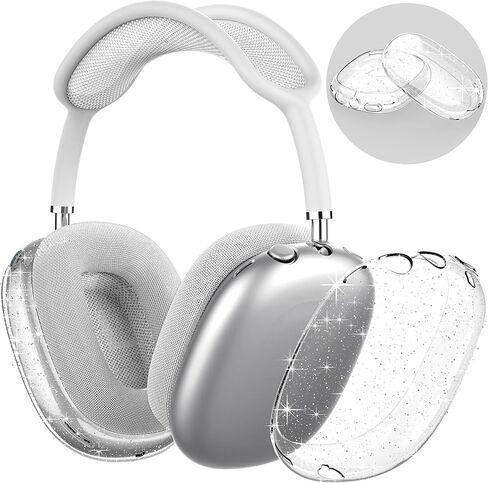حافظة NIUTRENDZ شفافة لجهاز AirPods Max، غطاء حماية ناعم من البولي يوريثان الحراري، أغطية للأذنين، ملحقات 【مضادة لبصمات الأصابع، ومضادة للخدش، ومضادة للغبار】 (لامع) in Saudi Arabia