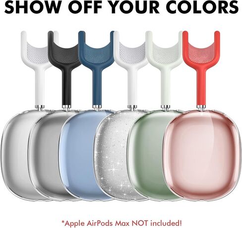 حافظة NIUTRENDZ شفافة لجهاز AirPods Max، غطاء حماية ناعم من البولي يوريثان الحراري، أغطية للأذنين، ملحقات 【مضادة لبصمات الأصابع، ومضادة للخدش، ومضادة للغبار】 (لامع) in Saudi Arabia