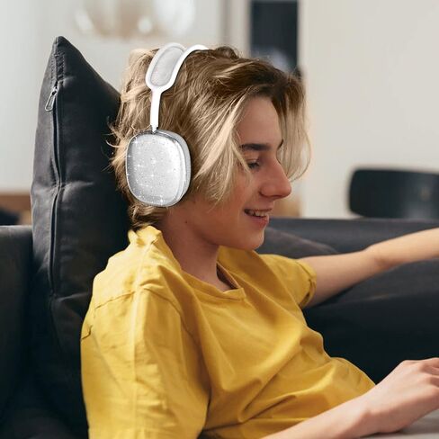 حافظة NIUTRENDZ شفافة لجهاز AirPods Max، غطاء حماية ناعم من البولي يوريثان الحراري، أغطية للأذنين، ملحقات 【مضادة لبصمات الأصابع، ومضادة للخدش، ومضادة للغبار】 (لامع) in Saudi Arabia