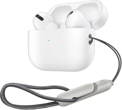 حبل HiFan متوافق مع AirPods Pro 2، حبل مضاد للسقوط ومضاد للفقد، حبل قابل للتعديل مع مشبك لـ AirPods Pro 2 (رمادي) in Saudi Arabia