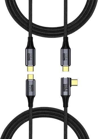 كابل Thunderbolt 4 USB C (4أقدام، 2 حزمة)، كابل USB C إلى C يدعم Thunderbolt 4/3، USB4، شحن 100 واط، شاشة 8K، نقل بيانات 40 جيجابت في الثانية لـ SSD خارجي،EGU،الإرساء،MacBook،iPad Pro، الهاتف إلخ in Kuwait