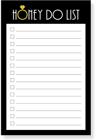 NoteworthyDesigns Honey Do List Notepad، مخطط عمل الزوج، قائمة العسل للقيام بها، قائمة المهام للبالغين، أفكار التقاعد للرجال، 4x6 in Saudi Arabia