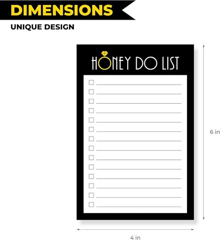 NoteworthyDesigns Honey Do List Notepad، مخطط عمل الزوج، قائمة العسل للقيام بها، قائمة المهام للبالغين، أفكار التقاعد للرجال، 4x6 in Saudi Arabia