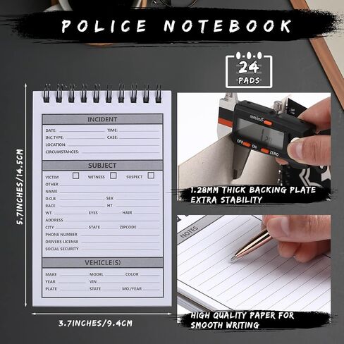 Teling 12 Packs Public Safety Police Field Interview Notebook Report Notepad for Law Enforcement Officer Gifts Ticket Book Notebook Cop Interview Equipment Accessories, 70 Sheets/ 140 Pages in Saudi Arabia