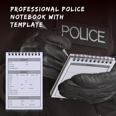 Teling 12 Packs Public Safety Police Field Interview Notebook Report Notepad for Law Enforcement Officer Gifts Ticket Book Notebook Cop Interview Equipment Accessories, 70 Sheets/ 140 Pages in Saudi Arabia