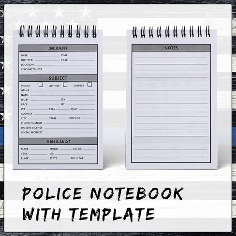 Teling 12 Packs Public Safety Police Field Interview Notebook Report Notepad for Law Enforcement Officer Gifts Ticket Book Notebook Cop Interview Equipment Accessories, 70 Sheets/ 140 Pages in Saudi Arabia