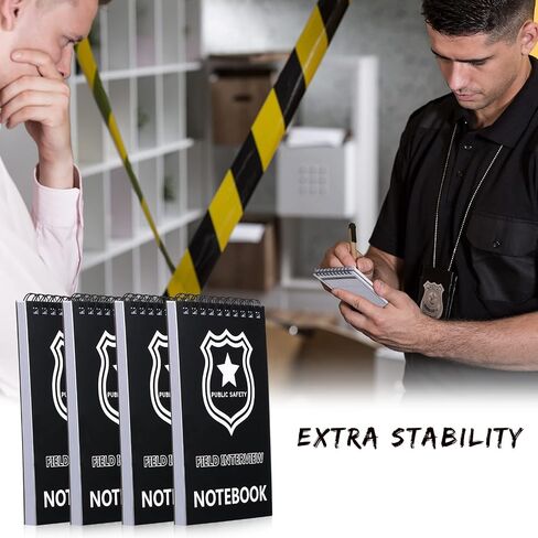 Teling 12 Packs Public Safety Police Field Interview Notebook Report Notepad for Law Enforcement Officer Gifts Ticket Book Notebook Cop Interview Equipment Accessories, 70 Sheets/ 140 Pages in Saudi Arabia