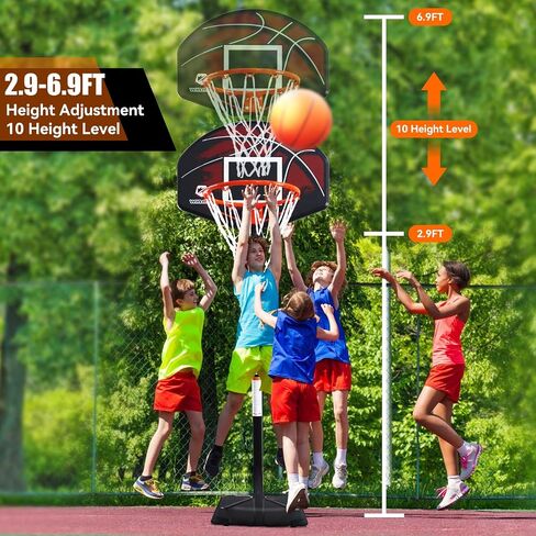 Kids Basketball Hoop Outdoor - 2.9-6.9FT Adjustable, Portable Basketball Hoops & Goals for Kids/Teenagers/Youth with 28in Backboard in Saudi Arabia