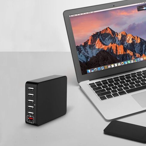 شاحن سطح المكتب USB، محطة شحن USB ذات 6 منافذ، محور شاحن، شاحن USB متعدد، محول طاقة USB لأجهزة iPhone X، 7، iPad، Samsung Galaxy S8 S8 Edge، LG G5، Nexus جميع الهواتف الذكية in Kuwait