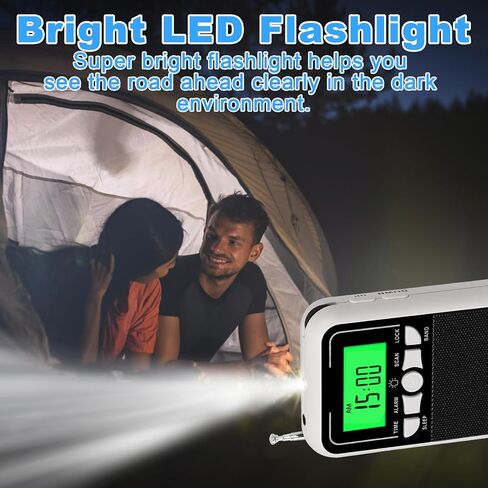 Portable Radio AM FM, Pocket Radios, Battery Operated Emergency Pocket Walkman Radio, for Elderly, with LED Flashlight, for Walk/Jogging/Gym/Camping Portable Transistor Radio(Orange) in Saudi Arabia