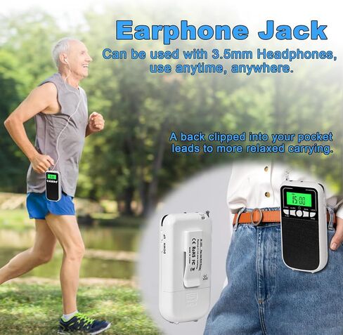 Portable Radio AM FM, Pocket Radios, Battery Operated Emergency Pocket Walkman Radio, for Elderly, with LED Flashlight, for Walk/Jogging/Gym/Camping Portable Transistor Radio(Orange) in Saudi Arabia