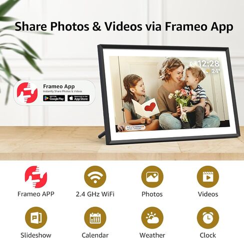 إطار صور رقمي واي فاي 10.1 بوصة، شاشة لمس IPS عالية الدقة 1280 × 800، إطار صور ذكي إلكتروني مع مساحة تخزين 32 جيجابايت، تدوير تلقائي، مشاركة الصور/مقاطع الفيديو على الفور عبر تطبيق Frameo in Saudi Arabia