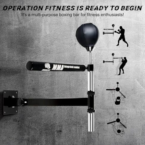 Wall Mount Boxing Bar MMA Boxing Speed Trainer Boxing Reflex Bar Boxing Equipment Boxing Spinning Bar with Punching Ball for Gym Home in Saudi Arabia