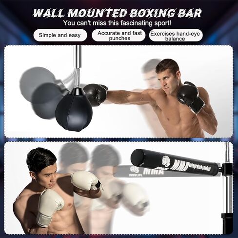 Wall Mount Boxing Bar MMA Boxing Speed Trainer Boxing Reflex Bar Boxing Equipment Boxing Spinning Bar with Punching Ball for Gym Home in Saudi Arabia