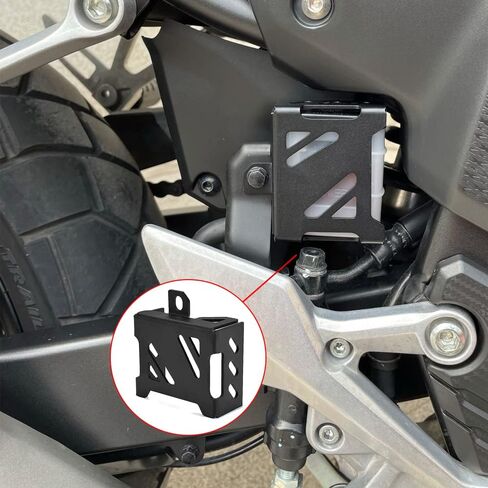 Motorcycle Rear Brake Pump Fluid Tank Oil Cup Reservoir Guard Cover Protector Compatible With Honda CBR500R CB500X CB500F CBR400R CB400F CB400X 2019 2020 2021 2022 (Black) in Saudi Arabia