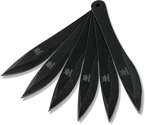 رمح رمي 9.4 بوصة، مجموعة رمي كاملة التانغ، من الفولاذ المقاوم للصدأ مع مجموعة رمي غمد من النايلون للمنافسة والترفيه - 6 عبوات in Kuwait