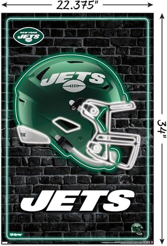 ملصق حائط من Trends International NFL New York Jets - خوذة النيون 23، 22.37 بوصة × 34.00 بوصة، نسخة غير مؤطرة in Saudi Arabia