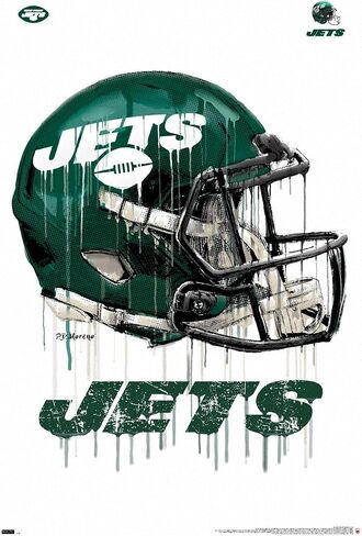 ملصق حائط من Trends International NFL New York Jets - خوذة بالتنقيط 20، 22.375 بوصة × 34 بوصة، نسخة غير مؤطرة in Saudi Arabia